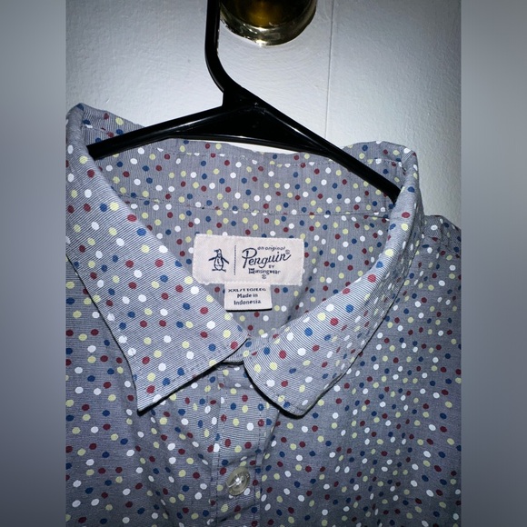 Men’s Polka Dot Button Down Short Sleeve - Picture 3 of 4